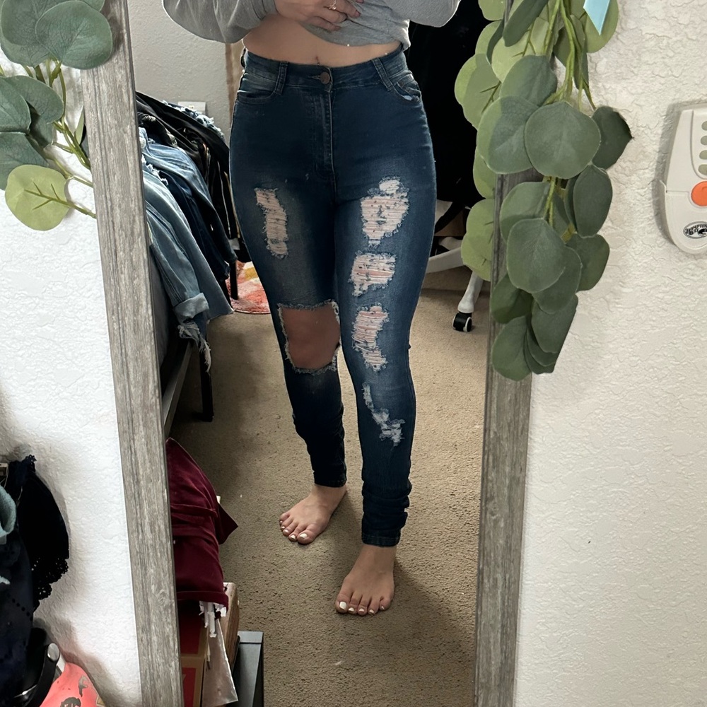 Skinny high rise jeans